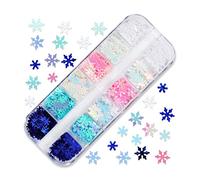 Paillettes holographiques pour ongles en forme de flocon de neige de Noël, flocons colorés pour ongles, confettis scintillants pour décoration, flocons pour ongles en acrylique, étoiles, fleur