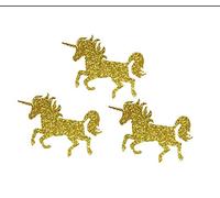 Paillettes Licorne Iron on Patch, fer à repasser sur le transfert, Or Licorne Iron on étant donné, Licorne Autocollant 4" wide x 3" (SET OT 3) doré
