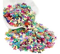 Paillettes Loisirs Creatifs Paillettes de 10 mm for tasses à cinq doigts, motif fleur, for la couture, les mariages et autres travaux manuels(Mix gold)