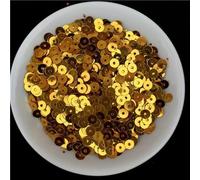 Paillettes, paillettes en plastique, 10 g 4 mm trou central s diapositive plat rond lâche adapté for bricolage couture mariage artisanat(Dark Golden)