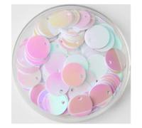 paillettes, Plat rond for l'artisanat et la couture plusieurs tailles multicolore(ABwhite,20mm 10g 90pcs)