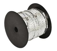 Paillettes plates rondes en vrac de 6 mm, mini paillettes élastiques circulaires for couture et décoration de vêtements, 1 pièce(Silver,6mm*100yards)