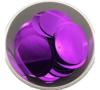 Paillettes Pour couture Paillettes plates rondes en PVC de 10 mm, 15, 20, 25 et 30, for la couture, les mariages loisirs créatifs. 1 trou latéral(Purple,20mm 96pcs 10g)