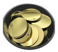 Paillettes Pour couture Paillettes plates rondes en PVC de 10 mm, 15, 20, 25 et 30, for la couture, les mariages loisirs créatifs. 1 trou latéral(Light Golden,30mm 36pcs 10g)