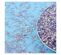 Paillettes pour loisirs créatifs, Paillettes 4mm Multicolore PVC Quatre Étoiles 10g(Light Purple)