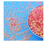 Paillettes pour loisirs créatifs, Paillettes 4mm Multicolore PVC Quatre Étoiles 10g(Watermelon Red)
