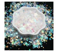 Paillettes pour nail art Paillettes en PVC à motifs étoiles, cœurs, pois et papillons for nail art et loisirs créatifs, multicolores, 10 g/50 g(03 transparent,50g)