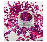 Paillettes pour nail art Paillettes PET en forme de feuille d'érable, 15 g, multicolores, 6-20 mm, for loisirs créatifs (avec trou).(LB900)