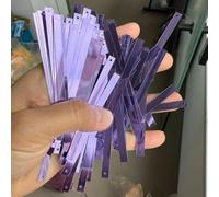 Paillettes rectangulaires écologiques PET 5 x 75 mm en gros pour vêtements de spectacle à pompons, paillettes longues rectangulaires à 1 trou pour décoration de mariage - violet clair - 1000 g