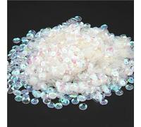 Paillettes rondes en PVC multicolores, 4 mm, 5 mm, 6 mm, pour travaux manuels, couture, vêtements, robes, décorations DIY, 10 g, AB, transparent, 4 mm, 1 500 pièces