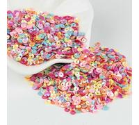 Paillettes rondes en PVC multicolores, 4 mm, 5 mm, 6 mm, pour travaux manuels, couture, vêtements, robes, décorations DIY, 10 g, mélange AB, 4 mm, 1 500 pièces