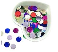 Paillettes rondes multicolores en vrac de 10 à 30 mm for la couture et les loisirs créatifs(Mix,25mm 10g 60pcs)