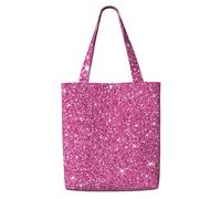 Paillettes roses étincelantes,Sacs d'épicerie réutilisables, sacs fourre-tout de grande capacité, sac à bandoulière en toile