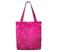 Paillettes roses,Sacs d'épicerie réutilisables, sacs fourre-tout de grande capacité, sac à bandoulière en toile