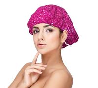 Paillettes roses scintillantes,Bonnet de nuit en satin pour adulte - Bonnet de nuit élastique pour femme, couvre-cheveux de nuit