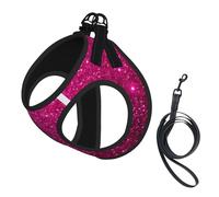 Paillettes Roses Scintillantes,Harnais pour Animaux de Compagnie, Harnais réfléchissant réglable pour Chien,L