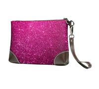 Paillettes Roses Scintillantes,Sacs à Main en Cuir PU pour Femmes, Pochette à Fermeture éclair, Portefeuille, Sac à Main avec dragonne