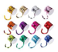 Paillettes Ruban 5m Couleur Rubans à Paillettes pour Décoration des Vêtements Colliers et Bracelets Couture Artisanat Projets Créatifs 12 Rouleaux