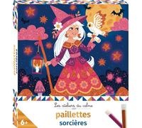 Paillettes sorcières - mini boîte avec accessoires - 3 tableaux + 2 tubes paillettes - Léa Fabre - Deux Coqs D'or - Jeux livres objets