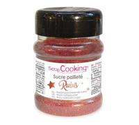 ScrapCooking Paillettes sucrées Rubis – Sucre pailleté pour décoration de pâtisserie – 160 g