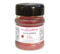 ScrapCooking Paillettes sucrées Rubis – Sucre pailleté pour décoration de pâtisserie – 160 g