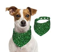 Paillettes Vertes Scintillantes,Bandanas pour Chien, écharpe en Coton, Bavoirs réglables pour Animaux de Compagnie,L