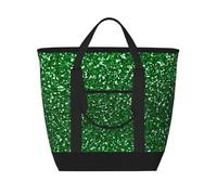 Paillettes vertes scintillantes,Sacs à lunch isothermes de grande capacité pour femmes et hommes