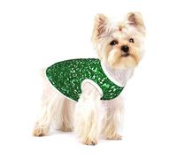 Paillettes Vertes Scintillantes,T-Shirt sans Manches en Coton pour Animaux de Compagnie, Gilet Respirant, Extensible et Doux,M