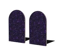 Paillettes Violet améthyste foncé, Lot de 2 Serre-Livres étagère drôle Bois Bouchon de Livre Serre-Livres Support de Livre et Support