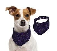 Paillettes Violettes améthyste foncé,Bandanas pour Chien, écharpe en Coton, Bavoirs réglables pour Animaux de Compagnie,S