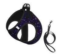 Paillettes Violettes améthyste foncé,Harnais pour Animaux de Compagnie, Harnais réfléchissant réglable pour Chien,M