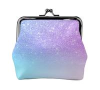 Paillettes Violettes et Roses, dégradé Bleu ombré,Porte-Monnaie en Cuir PU, Petit Portefeuille, Pochette à Monnaie avec Fermoir Baiser