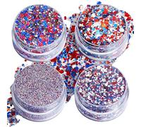 Paillettes Visage - Maquillage Scintillant Épais En 4 Pots | Gel Pailleté 250th Pour Le Visage, Le Corps Et Les Yeux | Pour Cheerleading Fête Nationale Hommes Femmes
