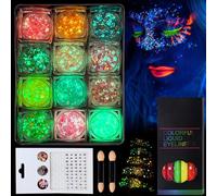 Paillettes Visage,Paillettes Gel Visage,Lumineuse Paillette,Paillette Maquillage Set,Gel Pailleté Visages et Corps,pour Visages,Corps,Ongles,Cheveux,Halloween,Fête,Noël
