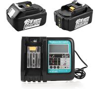 PaillYue 2 pièces BL1850B 18V 5Ah Batterie avec Chargeur DC18RC pour Makita 18V Batterie LXT Lithium-ION BL1860B BL1850 BL1840 BL1830, Compatible avec Radio DMR115 Makita Visseuse 18v