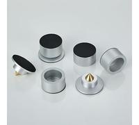 Pailvens Haut-Parleur Pointes de Découplage, 4 Pièces Pieds Enceintes HiFi avec Base Pad Tapis, Réglables en Hauteur, Support pour Lecteur CD, DVD, Audio Isolation