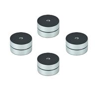 Pailvens Haut-Parleur Pointes de Découplage avec Conception à Billes d'acier de précision, 4 Pièces Pieds Enceintes HiFi avec Base Pad Tapis, Support pour Lecteur CD, DVD, Audio Isolation, Argent