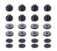 Pailvens Haut-Parleur Pointes de Découplage, Poids léger 8 Pièces Pieds Enceintes HiFi avec Base Pad Tapis, 16 Pièces Tampons adhésifs, Support pour Lecteur, Audio, Matériau : Plastique ABS, Noir
