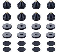 Pailvens Haut-Parleur Pointes de Découplage, Poids léger 8 Pièces Pieds Enceintes HiFi avec Base Pad Tapis, 16 Pièces Tampons adhésifs, Support pour Lecteur, Audio, Matériau: Plastique ABS, Noir