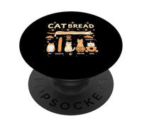 Pain de chat Lover Lover Kitten Pet Animal Owner Foodie Cartoon PopSockets PopGrip Adhésif