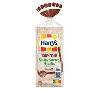 PAIN DE MIE SANS SUCRE AJOUTÉS 100% MIE COMPLET 500G, HARRYS, LOT DE 4