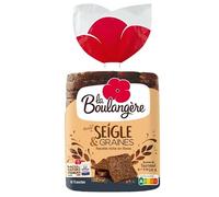 PAIN DE MIE SEIGLE & GRAINES 500G, LA BOULANGERE, LOT DE 4
