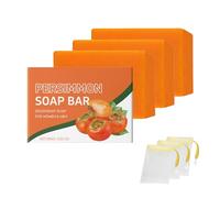 Pain de savon au kaki - Éliminateur naturel d'odeurs corporelles et déodorant Pain de bain au kaki et au thé vert, savon artisanal nettoyant en profondeur pour les personnes âgées (3)