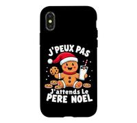 Pain d'Épice Humour Noël J'peux Pas J'attends Le Père Noël Coque pour iPhone X/XS