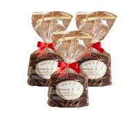 Pain d'épices Elisen original de Nuremberg - 37 % de noix - Fait à la main - Dans un sachet transparent avec nœud rouge - Contenu : 15 morceaux de pain d'épices et chocolat - 1200 g