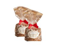 Pain d'épices Elisen original de Nuremberg - 37 % de noix - Fait à la main - Dans un sachet transparent avec nœud rouge - Contenu : 10 pains d'épices émaillés blancs - 800 g