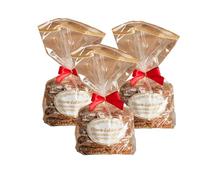 Pain d'épices Elisen original de Nuremberg - 37 % de noix - Fait à la main - Dans un sachet transparent avec nœud rouge - Contenu : 15 pains d'épices émaillés blancs - 1200 g