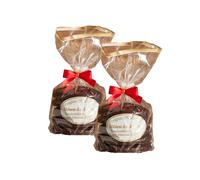 Pain d'épices Elisen original de Nuremberg - 37 % de noix - Fait à la main - Dans un sachet transparent avec nœud rouge - Contenu : 10 pièces au pain d'épices et chocolat - 800 g