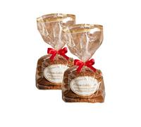 Pain d'épices Elisen original de Nuremberg - 37 % de noix - Fait à la main - Dans un sachet transparent avec nœud rouge - Contenu : 10 pains d'épices naturels, 800 g