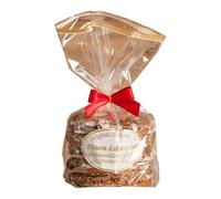 Pain d'épices Elisen original de Nuremberg - 37 % de noix - Fait à la main - Dans un sachet transparent avec nœud rouge - Contenu : 5 pains d'épices émaillés blancs - 400 g
